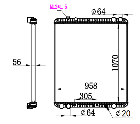 Radiator FOR TRUCK M2 BUSINESS CLASS 08-