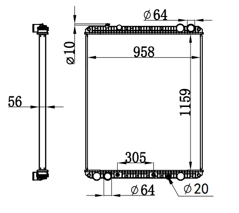 Radiator FOR TRUCK M105 08-
