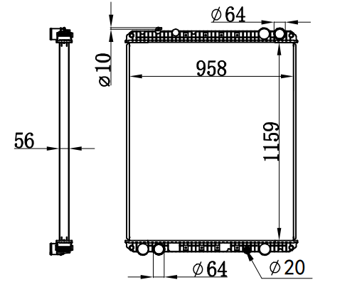 Radiator FOR TRUCK M105 08-
