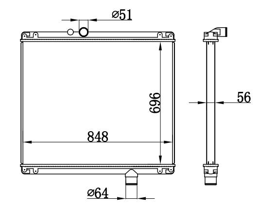 Radiator FOR TRUCK MACK CV, CV613, CV713, RD, RD600, RD688S, RL & RS 97--04