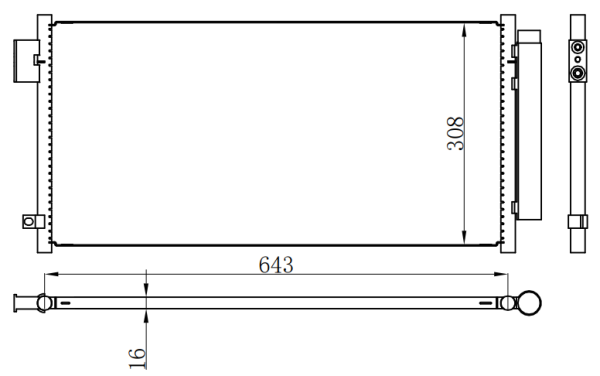 Condenser For FIAT500-EGEA-TIPO 0.9 12-