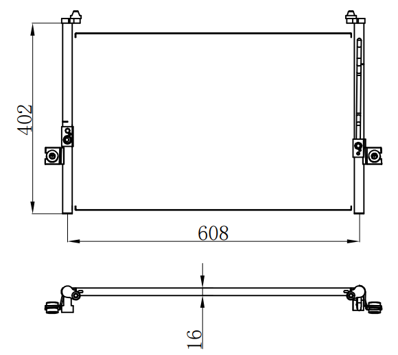 Condenser For CHINESE CAR 瑞风JAC/HYUNDAI GRACE IV 2.4 93-