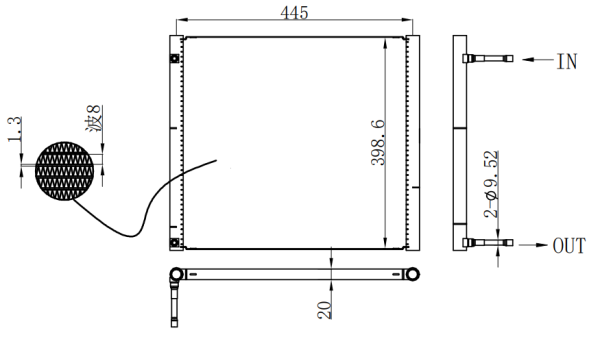 Condenser For CHINESE CAR 商用空调冷凝