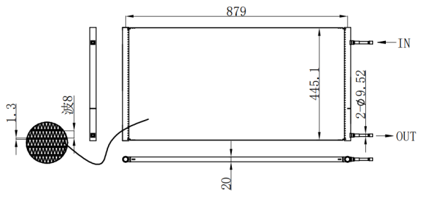 Condenser For CHINESE CAR 商用空调冷凝