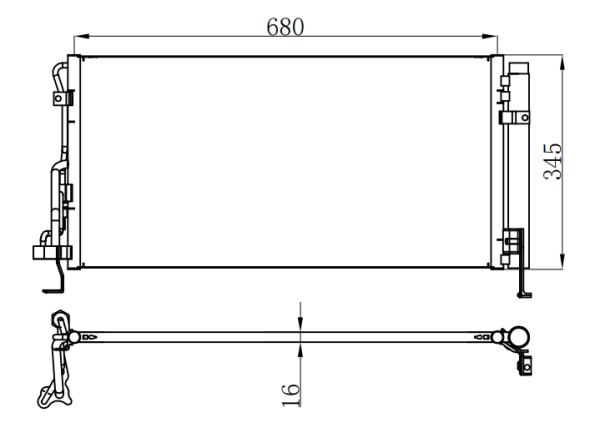 Condenser For HYUNDAISONATA 索纳塔 BASE L4 2.4L 02-04