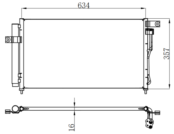 Condenser For HYUNDAIDODGE ATTITUDE 1.4I 16V 06-