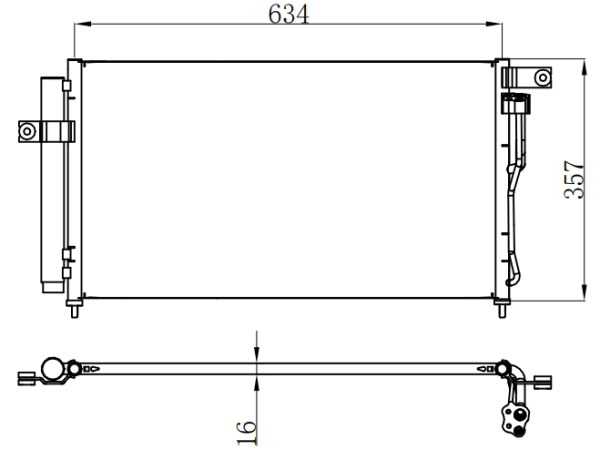 Condenser For HYUNDAIACCENT 雅绅特 GLS、GS L4 1.6L 07-1