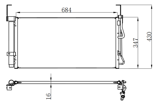 Condenser For HYUNDAISANTA FE (SM) 2.0 CRDi 00-(DIESEL)