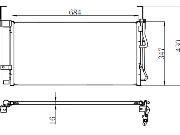 Condenser For HYUNDAISANTA FE (SM) 2.0 CRDi 00-(DIESEL)