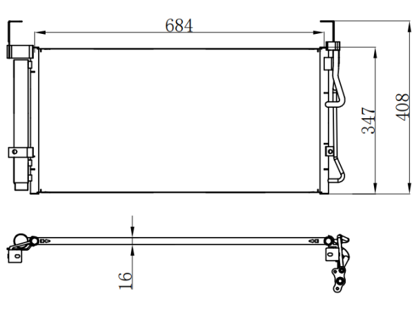Condenser For HYUNDAISANTA FE  圣达非 (DIESEL) 柴油
