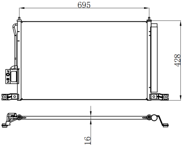 Condenser For HYUNDAISANTA FE GL V6 3.3L
