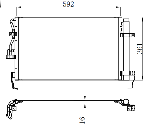 Condenser For HYUNDAIELANTRA 伊兰特 GLS L4 2.0L 01-06