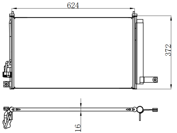 Condenser For HYUNDAIKIA 起亚 锐欧 RIO II (JB) 1.4i 16V 05-