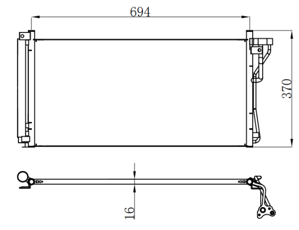 Condenser For HYUNDAIKIA OPTIMA II (MG) 2.0 i 16V 06-