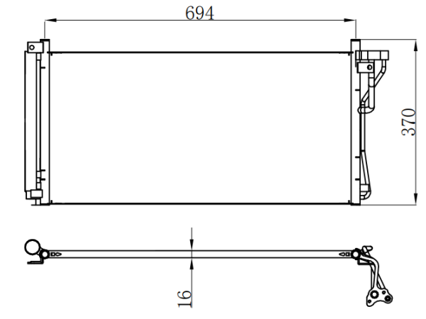 Condenser For HYUNDAISONATA 索纳塔 GLS L4 2.4L 06-10