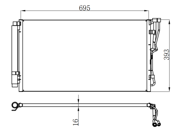 Condenser For HYUNDAISONATA VI (YF) 2.0/2.4 i 10-