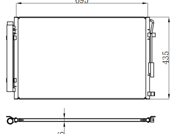 Condenser For HYUNDAISANTA FE 圣达非 (DM) 2.4I 16V 
         /3.3 I 12-/IX45 2.4T