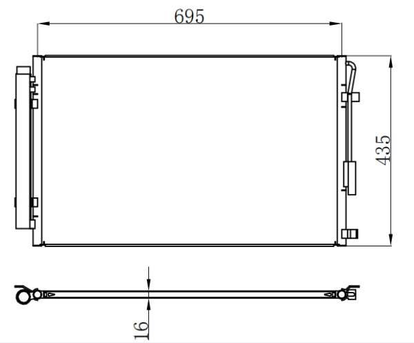 Condenser For HYUNDAISANTA FE 圣达非 (DM) 2.4I 16V 
         /3.3 I 12-/IX45 2.4T