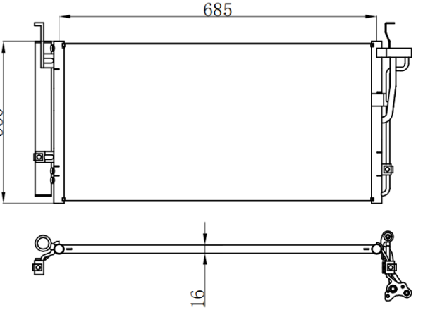 Condenser For HYUNDAISONATA BASE L4 2.4L 02-04