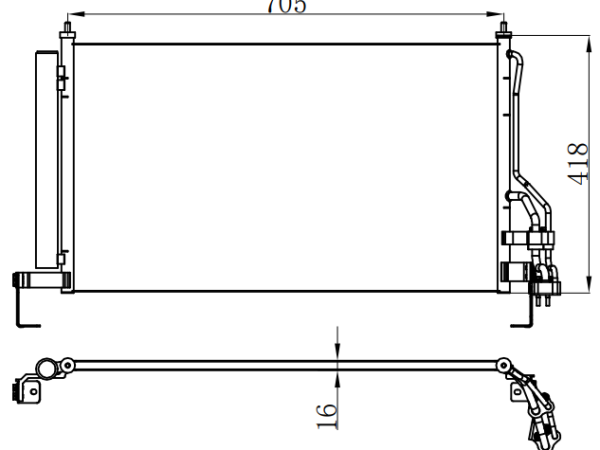Condenser For HYUNDAIH1 (TQ) 2.4 i 16V