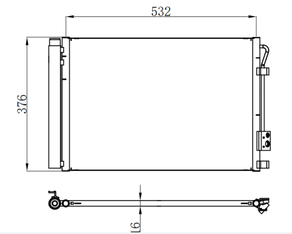 Condenser For HYUNDAIKIA K2/RIO 锐欧 EX L4 1.6L 12-13