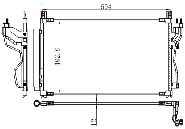 Condenser For HYUNDAISONATA 2.4L 15-