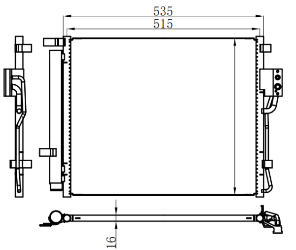 Condenser For HYUNDAIHyundai Santa Fe 10- Diesel
