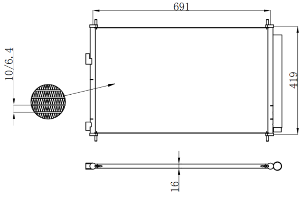 Condenser For TOYOTA TOYOTA RAV4 08-