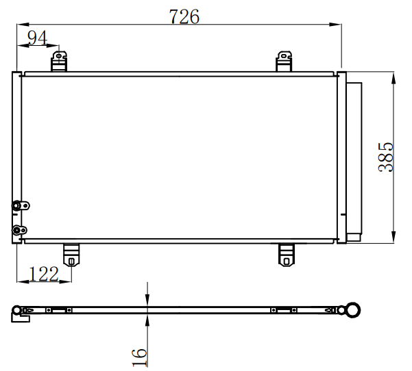 Condenser For TOYOTA 2012-14 Toyota Camry and Avalon