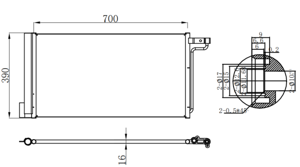 Condenser For FORD FOCUS 福克斯 S/SE L4 2.0L 12-14