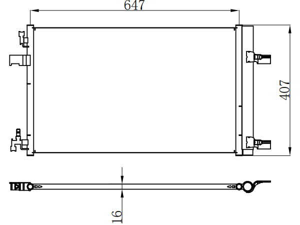 Condenser For GM GRUZE 1.4L I4 TURNO 11-15/GRUZE 1.8L 14 11-15
