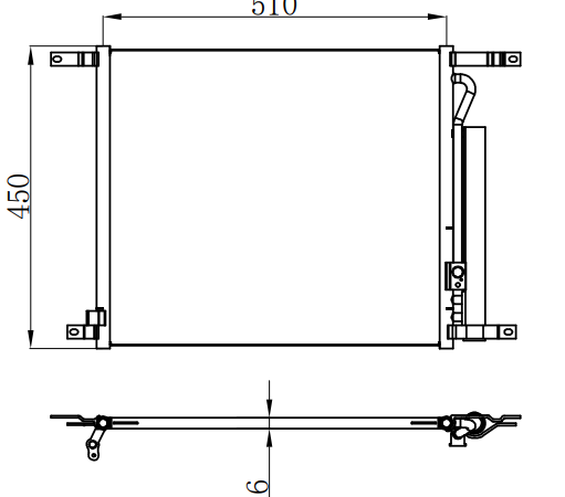 Condenser For GM AVEO (T250,T255) 1.2 i 16V