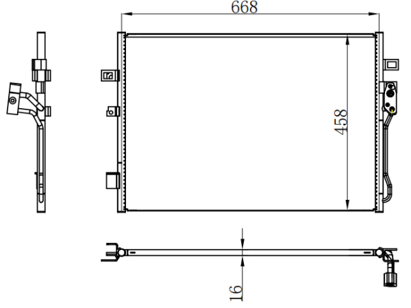 Condenser For GM DODGE JOURNEY （酷威） 2.0 CRD 07-/FIAT FREEMONT (JF) 2.0 JTD 11-