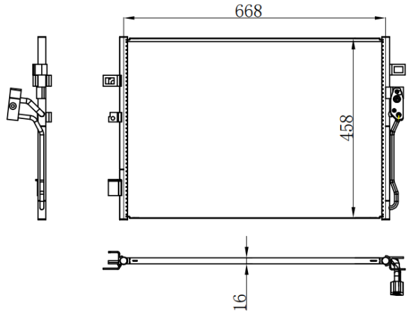Condenser For GM DODGE JOURNEY （酷威） 2.0 CRD 07-/FIAT FREEMONT (JF) 2.0 JTD 11-