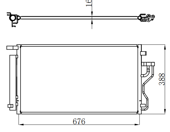 Condenser For KIA SPORTAGE III(SL)1.6GDI/IX35(LM)2.0 I 16V 09-