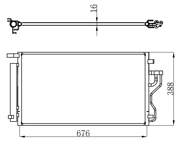 Condenser For KIA SPORTAGE III(SL)1.6GDI/IX35(LM)2.0 I 16V 09-