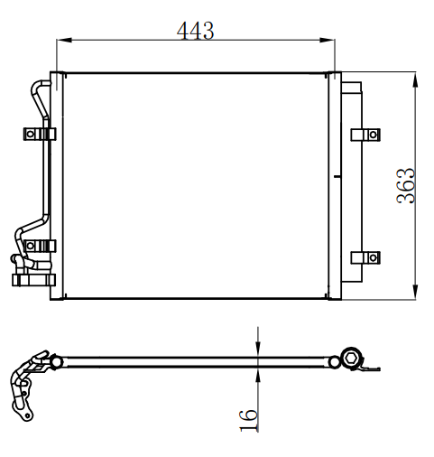 Condenser For KIA CERATO (LD) 1.6 CRDi