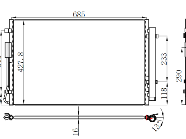 Condenser For KIA SORENTO 索兰托 16-18