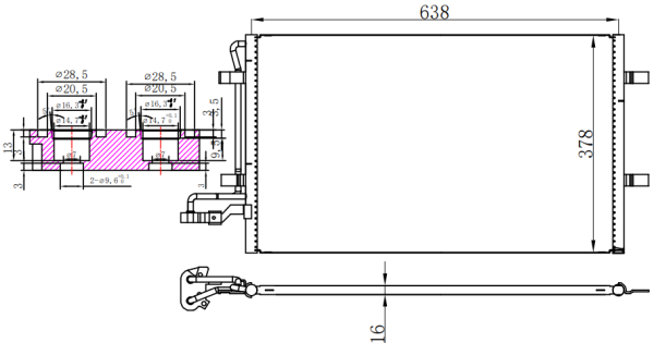 Condenser For VOLVOC30-C70-S40-V50 1.6-2.0D 04-12