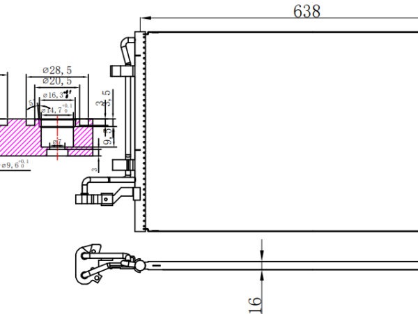Condenser For VOLVOC30-C70-S40-V50 1.6-2.0D 04-12