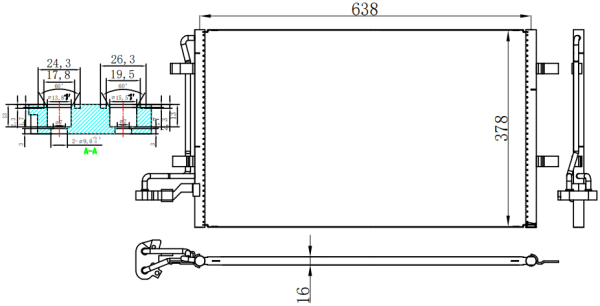 Condenser For VOLVO30-S40-V50 1.6D 04-12