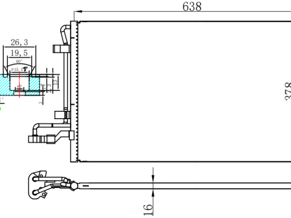 Condenser For VOLVO30-S40-V50 1.6D 04-12