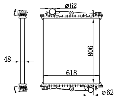 Radiator FOR DAF  65 CF 180 92-98 MT