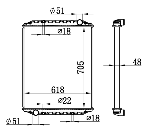 Radiator FOR MAN MAN M 2000 155 HP 95-