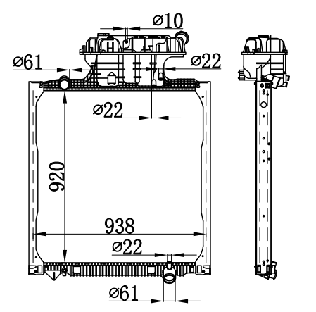 Radiator FOR MAN MAN TG-A 310HP 02-