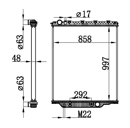 Radiator FOR TRUCK MACK-CHU
08-10