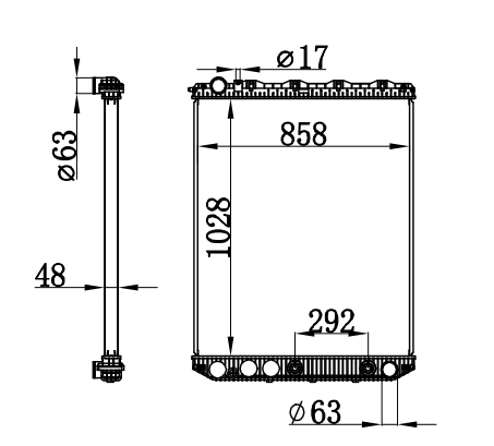 Radiator FOR TRUCK VOLVO VN-VNL-/MACK CXU600 L6 12.7L 08-13/ 09-10