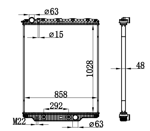 Radiator FOR TRUCK MACK CH GRANITE SERIES/VOLVO VHD SERIES AT