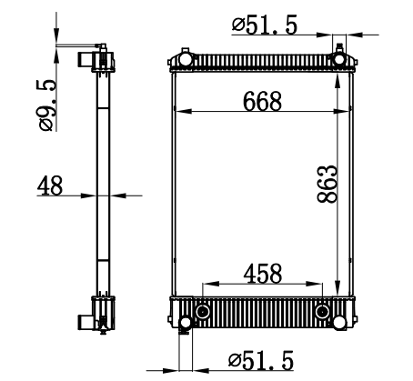 Radiator FOR TRUCK FREIGHTLINER AT