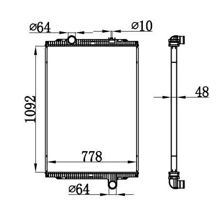 Radiator FOR TRUCK KENWORTH T370 L6 8.3L 09-